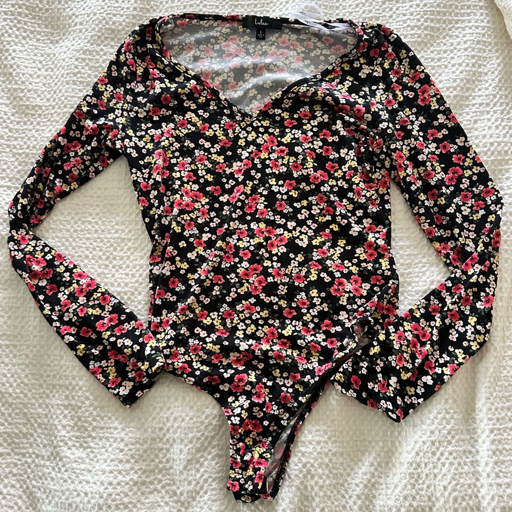 Lulus Floral Long Sleeve Bodysuit